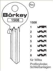 Afbeelding van Borkey 1517 10 Cilindersleutel voor WINKHAUS