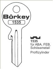 Afbeelding van Borkey 1535 Cilindersleutel voor ABA PROFILCilindersleutelL