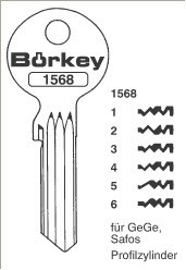 Afbeelding van Borkey 1568 2 Cilindersleutel voor GEGE