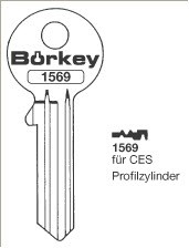 Afbeelding van Borkey 1569 Cilindersleutel voor CES PROF.