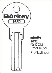 Afbeelding van Borkey 1652 Cilindersleutel voor DOM IX5N  NS