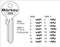 Afbeelding van Borkey 1654½ 5 Cilindersleutel voor AUBS