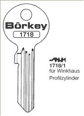 Afbeelding van Borkey 1718 1 Cilindersleutel voor WINKHAUS