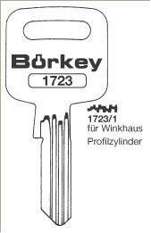 Afbeelding van Borkey 1723 1 Cilindersleutel voor WINKHAUS