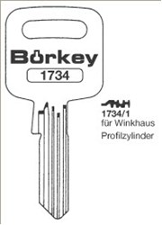 Afbeelding van Borkey 1734 1 Cilindersleutel voor WINKHAUS