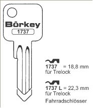 Afbeelding van Borkey 1737L Cilindersleutel voor TRELOCK