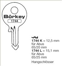 Afbeelding van Borkey 1744L Cilindersleutel voor ABUS