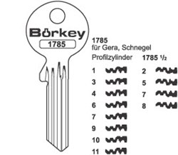 Afbeelding van Borkey 1785½ 2 Cilindersleutel voor GERA