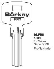 Afbeelding van Borkey 1809 Cilindersleutel voor WILKA