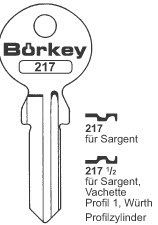Afbeelding van Borkey 217½ Cilindersleutel voor SARG. VACH.
