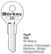 Afbeelding van Borkey 232 Cilindersleutel voor BASCO