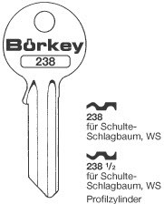 Afbeelding van Borkey 238½ Cilindersleutel voor WS