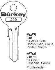 Afbeelding van Borkey 249 Cilindersleutel voor CISA 23,2 MM