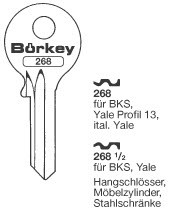 Afbeelding van Borkey 268½ Cilindersleutel voor BKS YALE