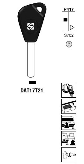Afbeelding van Silca Transpondersleutel nikkel DAT17T21
