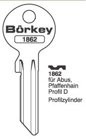 Afbeelding van Borkey 1862 Cilindersleutel voor ABUS PROF. D