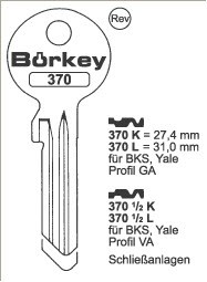 Afbeelding van Borkey Cilindersleutel 370K GA