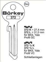 Afbeelding van Borkey Cilindersleutel 372K GC
