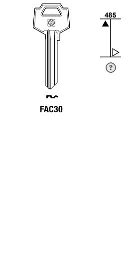 Afbeelding van Silca Cilindersleutel staal FAC30