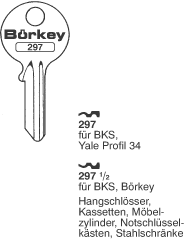Afbeelding van Borkey 297½ Cilindersleutel voor BKS YALE