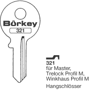 Afbeelding van Borkey 321 Cilindersleutel voor MASTER