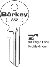 Afbeelding van Borkey 352 Cilindersleutel voor EAGLE LOCK