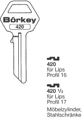 Afbeelding van Borkey 420½ Cilindersleutel voor LIPS 17