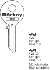 Afbeelding van Borkey 422½ Cilindersleutel voor LIPS 19