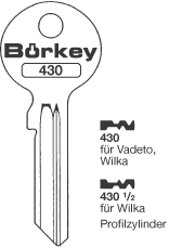 Afbeelding van Borkey 430½ Cilindersleutel voor WILKA, VAD.