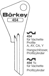 Afbeelding van Borkey 454 Cilindersleutel voor VACHETTE CA