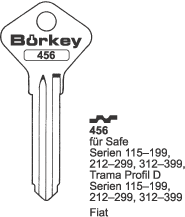 Afbeelding van Borkey 456 Cilindersleutel voor SAFE D FIAT