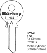 Afbeelding van Borkey 472 Cilindersleutel voor SIMECA G