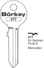Afbeelding van Borkey 477 Cilindersleutel voor  NEIMAN 8,MERC.
