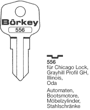 Afbeelding van Borkey 556 Cilindersleutel voor ODA