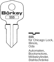 Afbeelding van Borkey 555 Cilindersleutel voor ODA