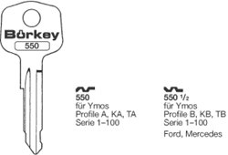 Afbeelding van Borkey 550½ Cilindersleutel voor YMOS B MERC.