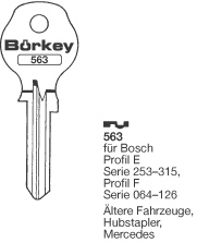 Afbeelding van Borkey 563 Cilindersleutel voor BOSCH E + F