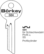 Afbeelding van Borkey 584 Cilindersleutel voor SS J