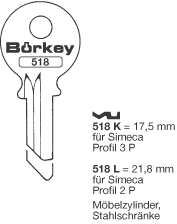 Afbeelding van Borkey 518K Cilindersleutel voor SIMECA 3P