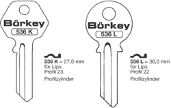 Afbeelding van Borkey 536K Cilindersleutel voor LIPS 23