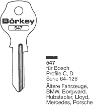 Afbeelding van Borkey 547 Cilindersleutel voor BOSCH C + D