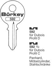 Afbeelding van Borkey 592 Cilindersleutel voor DUBOIS D