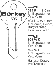Afbeelding van Borkey 595½K Cilindersleutel voor VIRO EKLA