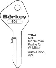 Afbeelding van Borkey 601 Cilindersleutel voor NEIMAN O + A