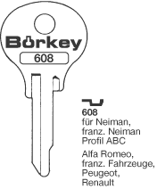 Afbeelding van Borkey 608 Cilindersleutel voor FRANZ.NEIMAN