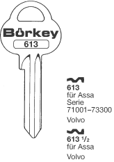 Afbeelding van Borkey 613½ Cilindersleutel voor ASSA B,VOLVO