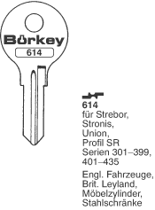 Afbeelding van Borkey 614 Cilindersleutel voor STRONIS SR