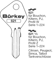 Afbeelding van Borkey 621½ Cilindersleutel voor KIEFERM Z