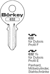 Afbeelding van Borkey 632½ Cilindersleutel voor DUBOIS E
