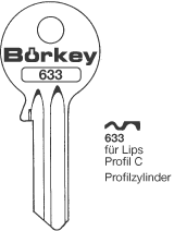Afbeelding van Borkey 633 Cilindersleutel voor LIPS C